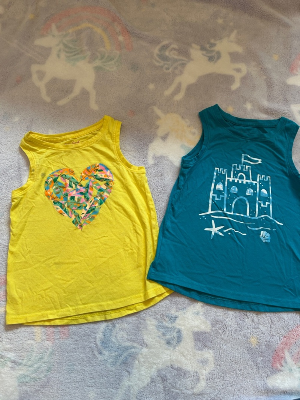 Cat & Jack Yellow Heart Girls' Tank Top with Multicolor Heart